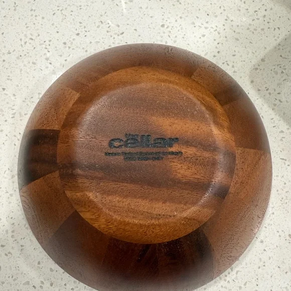 The Cellar Serveware, Acacia Wood Curve 8" Individual Bowl - Picture 2 of 4